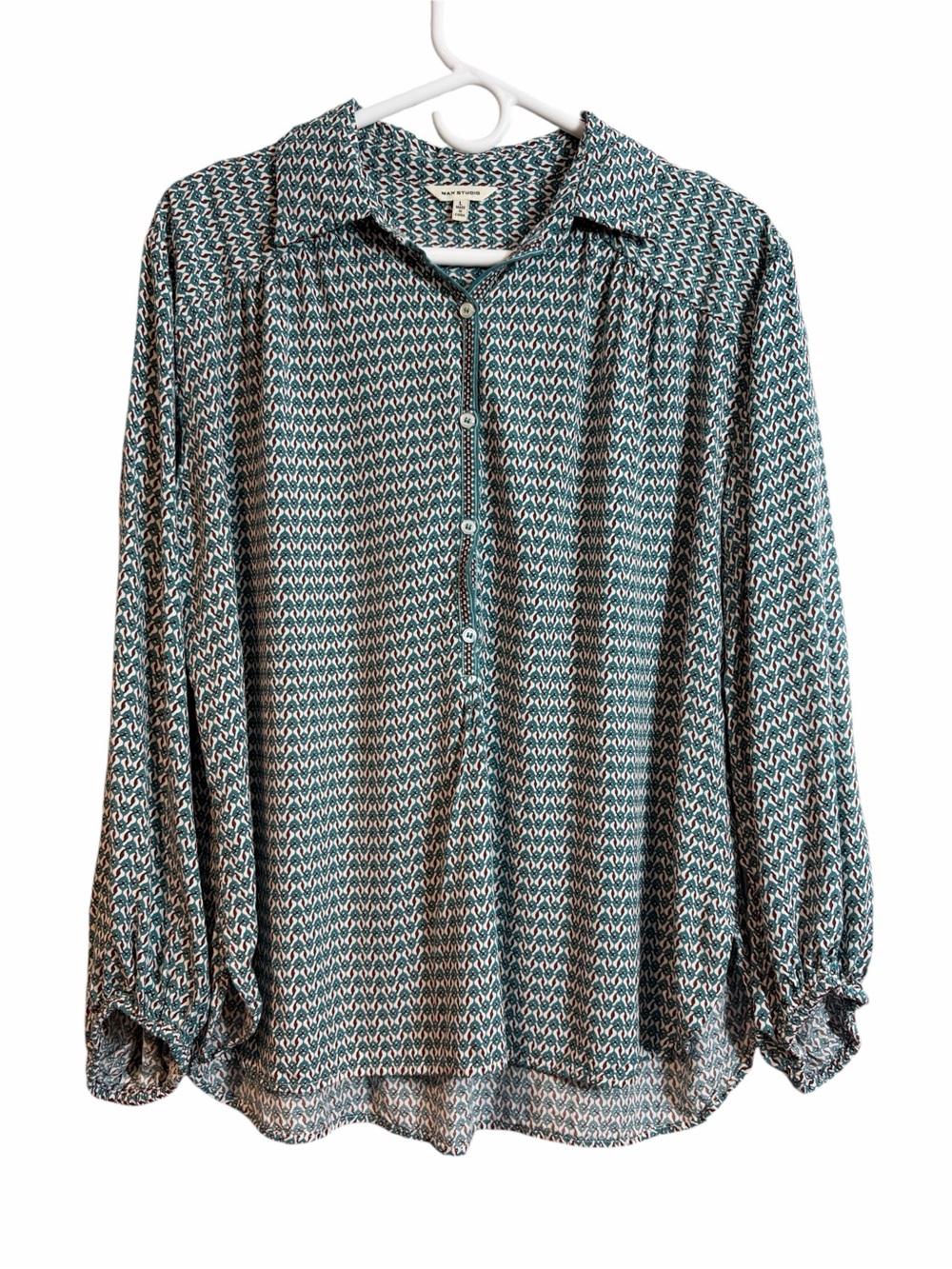 Max Studio Abstract Deco Boho Blouse